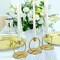 3 Gold Metal Ring Taper CANDLE HOLDERS Set Round Base